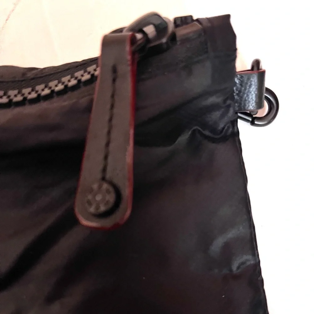 MZ Wallace Black Nylon Logo Zip Cosmetic Bag